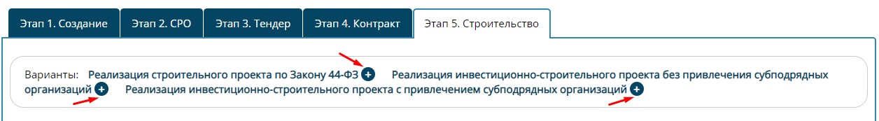 Пример этапа с несколькими вариантами его реализации